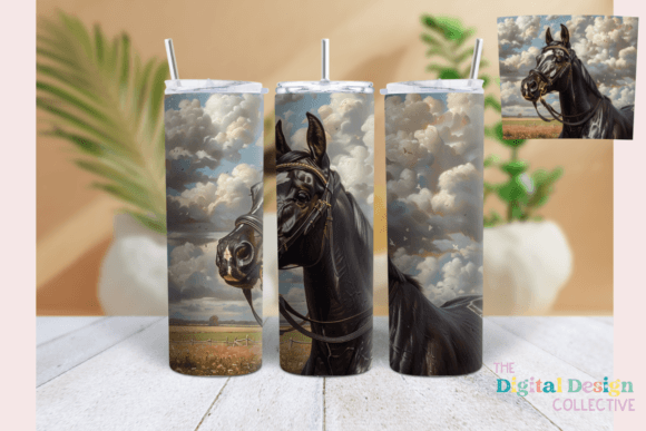 20oz Skinny Tumbler Wrap Painted Horse Graphics