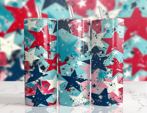 4th of July 20oz Tumbler Wrap PNG: Graphics for Crafts