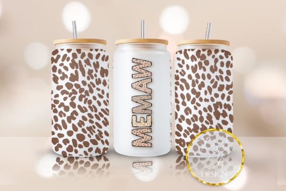 Animal Print Memaw Cup Wrap: Graphics for Crafts & Content