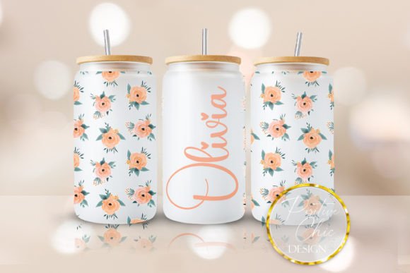 Custom Name Floral Tumbler Design: Graphics for Crafts
