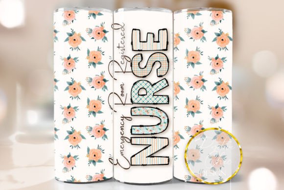 Emergency Room Nurse Floral Tumbler Wrap