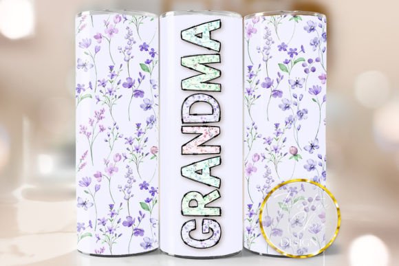 Floral Mothers Day Tumbler Wrap Gigi PNG: Graphics for Crafts & Content