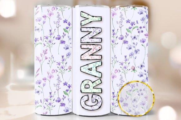 Floral Mothers Day Tumbler Wrap Granny: Graphics for Crafts & Content