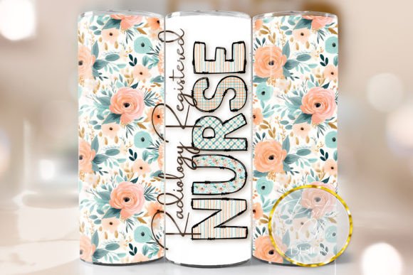 Floral Radiology Nurse Tumbler Wrap PNG: Graphics for Crafts