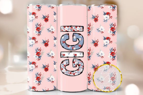 Gigi Floral Tumbler Wrap: Graphics for Crafts & Branding