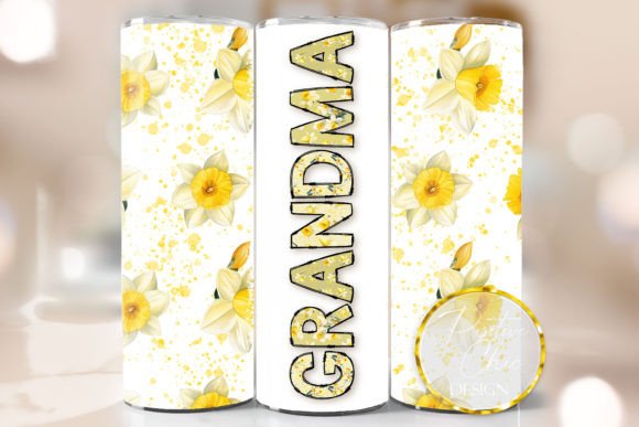 Grandma Spring Flowers Tumbler Wrap PNG