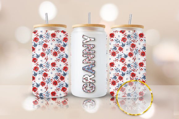 Granny Libbey Can Glass UVDTF Graphics for Crafts