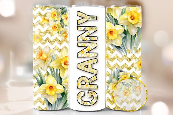 Granny Spring PNG Floral Tumbler Wrap: Graphics for Crafts