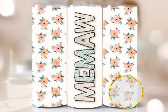 Memaw Floral Tumbler Wrap Flowers Design: Graphics for Crafts Brands