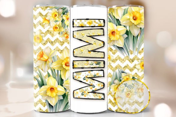 Mimi Spring PNG Floral Tumbler Wrap: Graphics & Crafts Asset