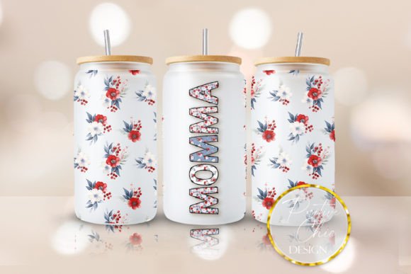 Momma Libbey Can Wrap UVDTF Glass Cup