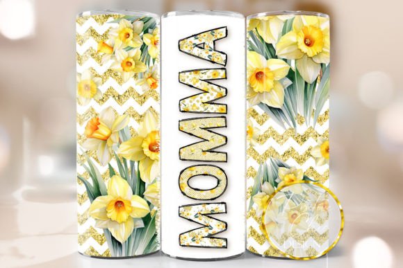 Momma Spring PNG Floral Tumbler Wrap: Graphics for Crafts & Content