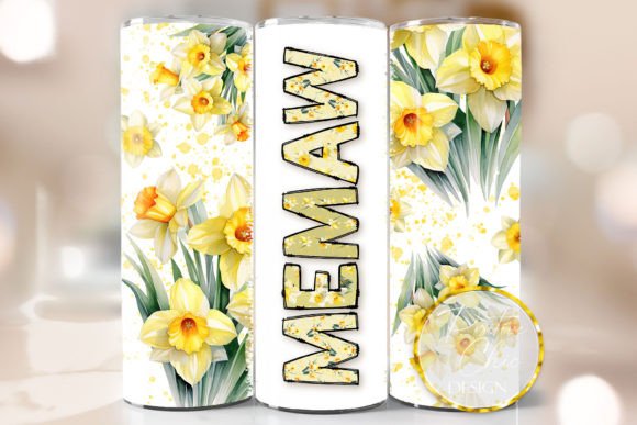 Mother Daffodils Tumbler Wrap Floral PNG