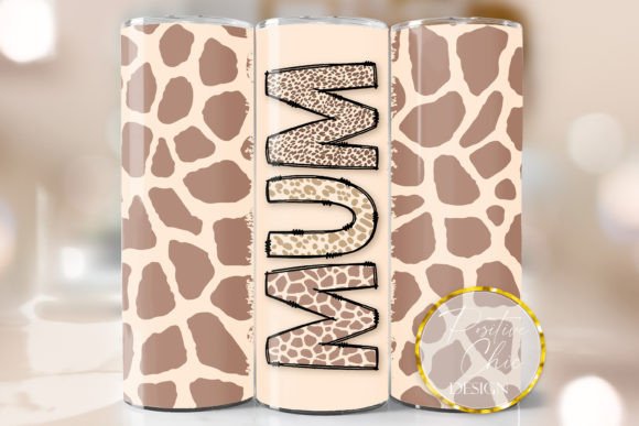 Mum 20 Oz Tumbler Wrap PNG Animal Print: Graphics for Crafts