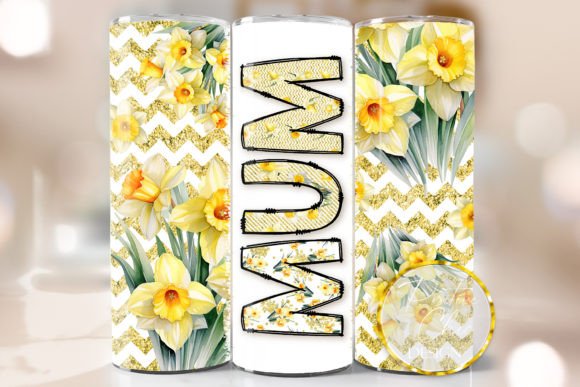 Mum Spring PNG Floral Tumbler Wrap: Graphics for Crafts