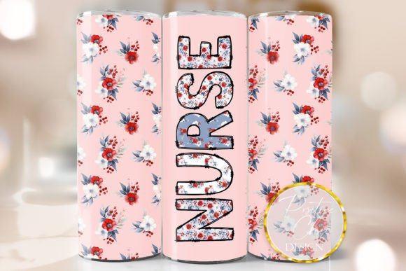 Nurse Floral Tumbler Wrap Sublimation: Graphics for Crafts-Driven Branding