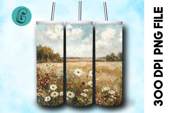 Oil Paint Wildflowers Tumbler Wrap 29