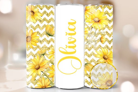 Personalized Spring Flowers Tumbler PNG: Graphics for Crafts & Content