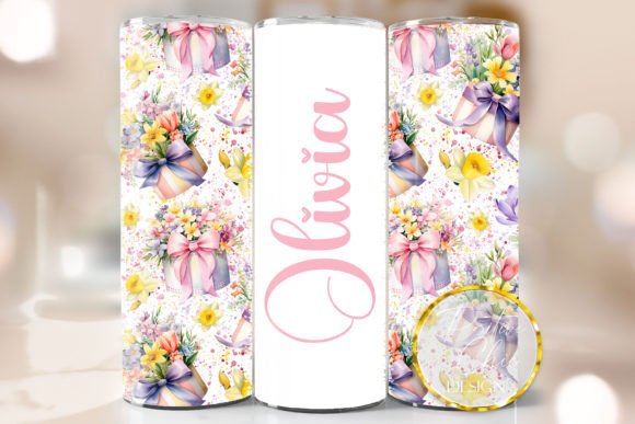 Personalized Spring Flowers Tumbler Wrap: Graphics for Crafts