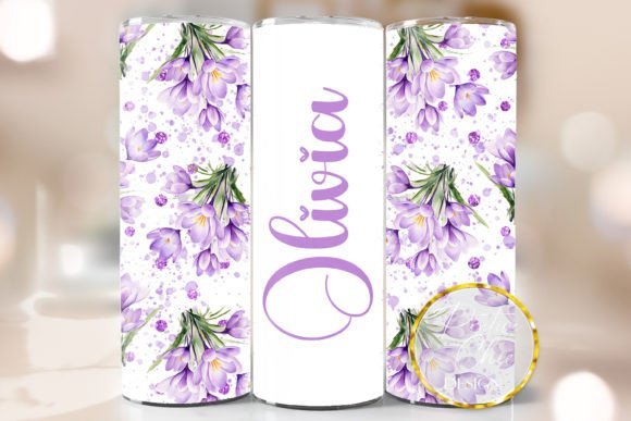 Personalized Tumbler Wrap Spring Flowers