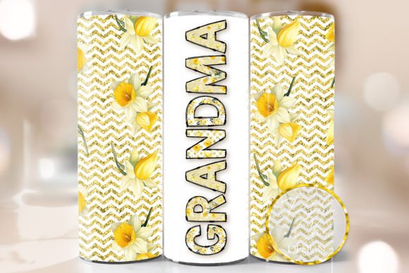 Spring Floral Grandma Tumbler Wrap PNG: Graphics for Crafts & Branding