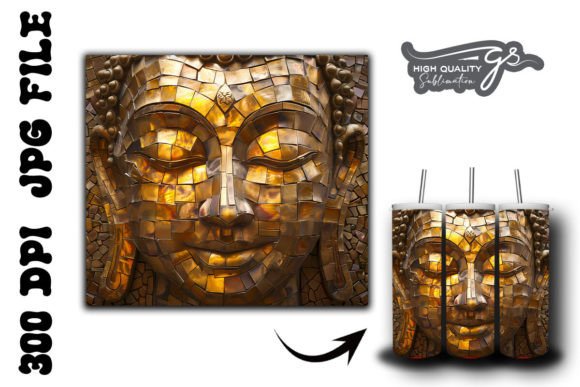 Stained Glass Buddha Tumbler Wrap 25 Graphics & Backgrounds