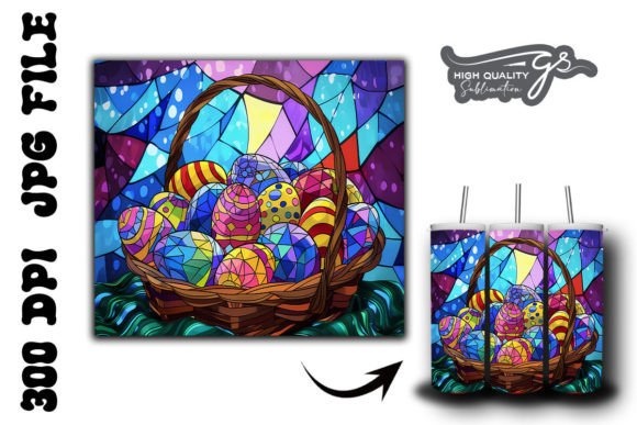 Stained Glass Easter Egg Tumbler Wrap 23 Graphics