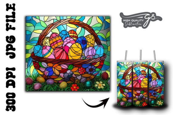 Stained Glass Easter Egg Tumbler Wrap 25 Graphics & Backgrounds