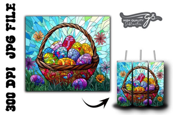 Stained Glass Easter Egg Tumbler Wrap 37 Graphics